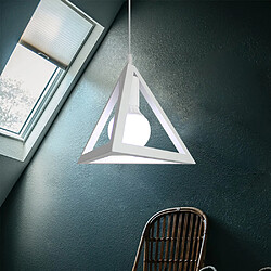 Avis Stoex Lustre Suspension Métal Cage forme de Triangle Style Vintage Industrielle E27 pour Salon Chambre Cuisine,Blanc