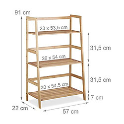 Avis Relaxdays 10020287 Etagère sur pied Bambou Nature 22 x 57 x 91 cm