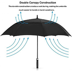 BESTA Parapluie de Golf Automatique - Grand Parapluie à Bâton de 153 cm, Parapluie de Golf pour Homme, Usage Familial, Tempête Robuste, Protégé par Double Cap avec Ouverture au Vent