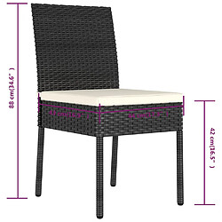 vidaXL Chaises à manger de jardin lot de 4 Résine tressée Noir pas cher