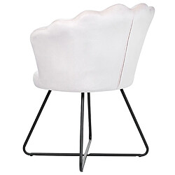 Beliani Fauteuil Velours Blanc cassé LOVELOCK pas cher