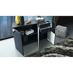 Avis Mpc Commode Moderne Intégralement Laquée Corps Noir Façade Turquoise (hxlxp) : 74 X 117 X 36