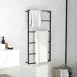 Maison Chic Porte-serviette mural,Étagère pour serviettes,Barre porte-serviett pour salle de bain Noir 60x10x116 cm Acier -GKD38970