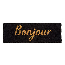 Present Time Paillasson rectangulaire en fibre de coco - 75x26 cm - Noir et Beige