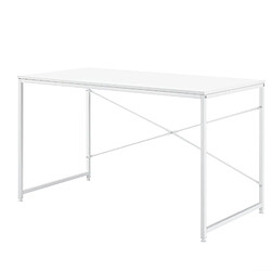 Helloshop26 Bureau d'ordinateur poste de travail table MDF 120 cm blanc 03_0003510