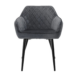 Chaise de salle à manger 2 pièces Anthracite Housse en velours avec pieds en métal, matériel de montage inclus ML-Design