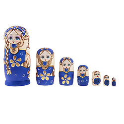 7 PCS magnifiquement fait à la main en bois Russie nidification souhaitant poupée Matryoshka rose