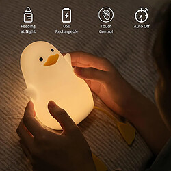 Universal Bébé lumineux kawaii, enfant lumineux à LED, encore doucement décoration chambre bébé, lampe de chevet mouette, tamisable touch USB lampe enfant en silicone, lampe de lit chaude et mignonne comme cadeau d'aide au sommeil, (blanc)