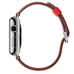 Acheter Wewoo Bracelet en cuir avec bouton de montre classique pour Apple Watch séries 3 et 2 & 1 42 mm rouge