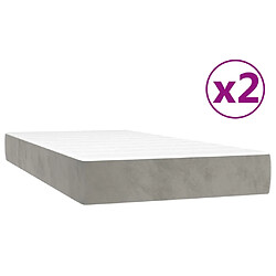 Acheter vidaXL Sommier à lattes de lit et matelas Gris clair 200x200cm Velours