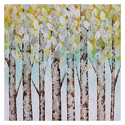 Tableau Peinture Abstraite Kuatéh 100x100 cm Feuilles et Forêt Huile sur Toile 