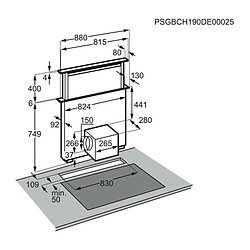 Hotte ascenseur ELECTROLUX LFD619Y Breeze - L 90 cm - Noir - Evacuation / Recyclage - 700 m3/h - 67 dB - 3 vitesses + 1 intensiv pas cher