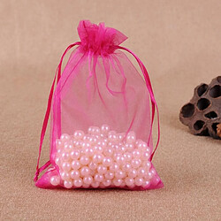 Wewoo 100 PCS Sac Cadeau Bijoux Organza De Mariage Anniversaire Fête Pochettes DessinsTaille Du 13X18cm Rose