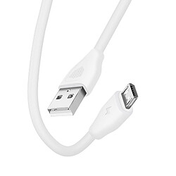 Câble USB vers micro-USB 2.1A Charge et Synchro Rapide 20cm CK21 Inkax Blanc