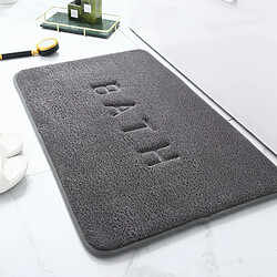 LUUCOZK Tapis de bain antidérapants, absorbants, à séchage rapide, décoration de salle de bain, gris foncé-50x120cm 