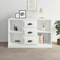 Maison Chic Buffet,Meuble de Rangement,commode pour salon,Cuisine blanc brillant 104,5x35,5x67,5 cm bois d'ingénierie -MN65362