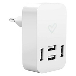 Chargeur mural Energy Sistem Home Charger 4.0A Quad USB Blanc 