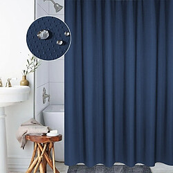 Wewoo Rideau de douche bleu foncé Épaississement imperméable à l'eau et de moisissure Texture nid d'abeille Polyester Tissu de Rideaux de salle de bain, Taille: 120 * 180cm