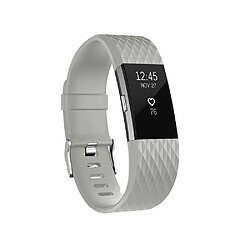 Wewoo Bracelet pour montre connectée Dragonne sport réglable à motif losanges FITBIT Charge 2Taille S10,5x8,5cm Gris clair 