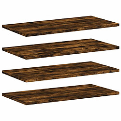 vidaXL Étagères murales 4 pcs chêne fumé 60x30x1,5cm bois d'ingénierie