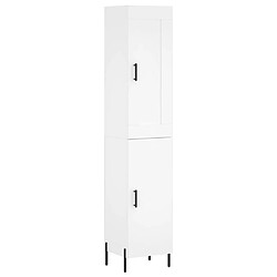 Maison Chic Buffet,Meuble de Rangement,commode pour salon,Cuisine Blanc 34,5x34x180 cm Bois d'ingénierie -MN86714