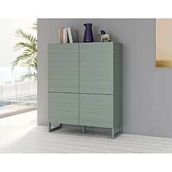 Bestmobilier Sofia - buffet haut - vert sauge mat - 140x110 cm