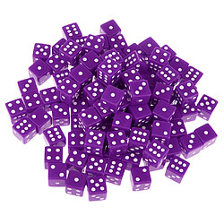 100 X 16mm Opaques Six Spots Face Jeux Rpg Dés Purple