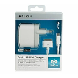 Seven 7 Belkin - F8Z597cw03 - Chargeur secteur avec double USB pour iPod / iPhone - Blanc Câble iPod 