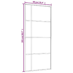 vidaXL Porte coulissante Verre ESG et aluminium 90x205 cm Noir pas cher