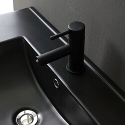 Avis Kiamami Valentina MEUBLE DE SALLE DE BAIN 80CM CHÊNE WELL AVEC LAVABO NOIR ET MIROIR AVEC BORDS POLIS | SOLE