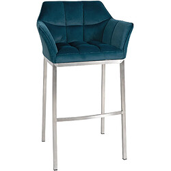 Non Tabouret de bar Damaso E velours avec structure 4 pieds