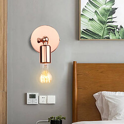 Stoex Applique Murale en Fer Métallique Applique Murale D'Intérieur Rétro Lampe Murale Angle Réglable Pour Chambre À Coucher, Bar, Café, Or Rose