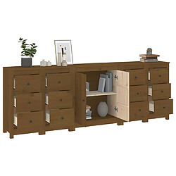 Avis vidaXL Buffet Marron miel 230x35x80 cm Bois massif de pin