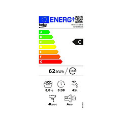 Lave-linge intégrable 8kg 1400 tours/min - witc8410b0w - BEKO