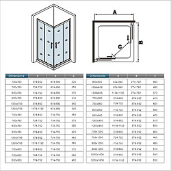 Cabine de douche 76x76x185cm porte de douche coulissante en verre securitaccès d'angle pas cher