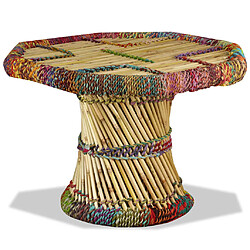 Acheter vidaXL Table basse Bambou avec Détails Chindi Multicolore