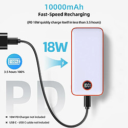 YOBON Odetrik Power Bank 10000mAh, Batterie Externe Blanc 22.5W PD & QC 3.0 Charge Rapide, avec Écran LCD/ Entrée et Sortie USB C pas cher