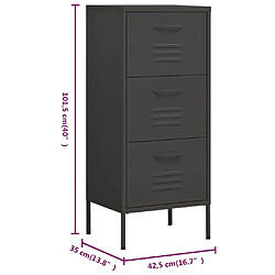 vidaXL Armoire de rangement Anthracite 42,5x35x101,5 cm Acier pas cher