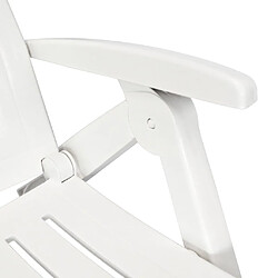 Avis vidaXL Chaise longue avec repose-pied Plastique Blanc