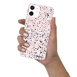 Coque iPhone 12 mini souple transparente Terrazzo Rose Motif Ecriture Tendance Evetane pas cher