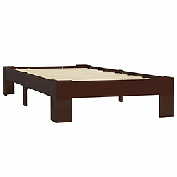 Maison Chic Lit adulte - Lit simple Cadre de lit,Structure du lit Contemporain Marron foncé Bois de pin massif 90 x 200 cm -MN18510