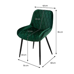 Acheter ML-Design Set 4 chaises de salle à manger rembourrées assise dossier vert foncé velours