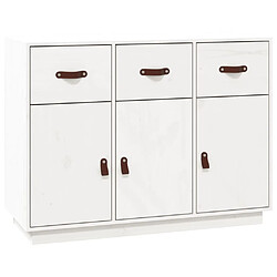 Maison Chic Buffet,Meuble de Rangement,commode pour salon,Cuisine Blanc 100x40x75 cm Bois massif de pin -MN15841