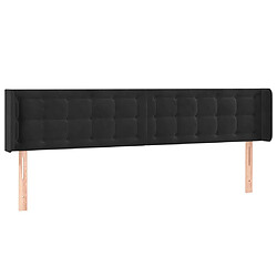 Maison Chic Tête de lit scandinave avec oreilles,meuble de chambre Noir 163x16x78/88 cm Velours -MN32635