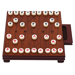 Jeu d'échecs chinois Xiangqi Acrylique Portable Xiangqi Chinois Jeu d'échecs en Acrylique ( avec Table en Bois Portable 24x22x4,5 cm )