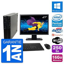 PC Lenovo M82 SFF Ecran 27" Intel G630 RAM 16Go Disque Dur 250Go Windows 10 Wifi · Occasion 