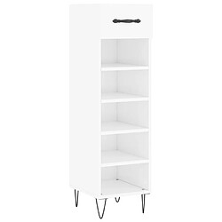 Maison Chic Armoire à chaussure 30x35x105 cm,Meuble à Chaussures Blanc brillant Bois ingénierie -MN46259