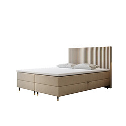 Acheter TRADA Lit double adulte ESTEPONA avec matelas, rangement et surmatelas 200x200 beige