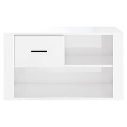 Acheter vidaXL Armoire à chaussure Blanc brillant 80x35x45 cm Bois ingénierie