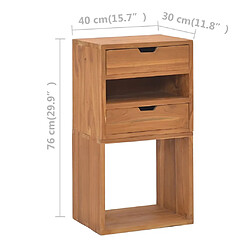 vidaXL Armoire de rangement 40x30x76 cm Bois de teck massif pas cher